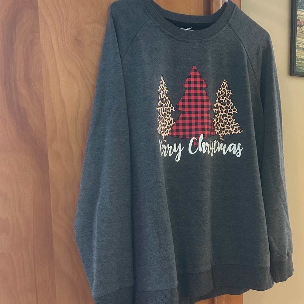 Gray Christmas Tree Sweatshirt
